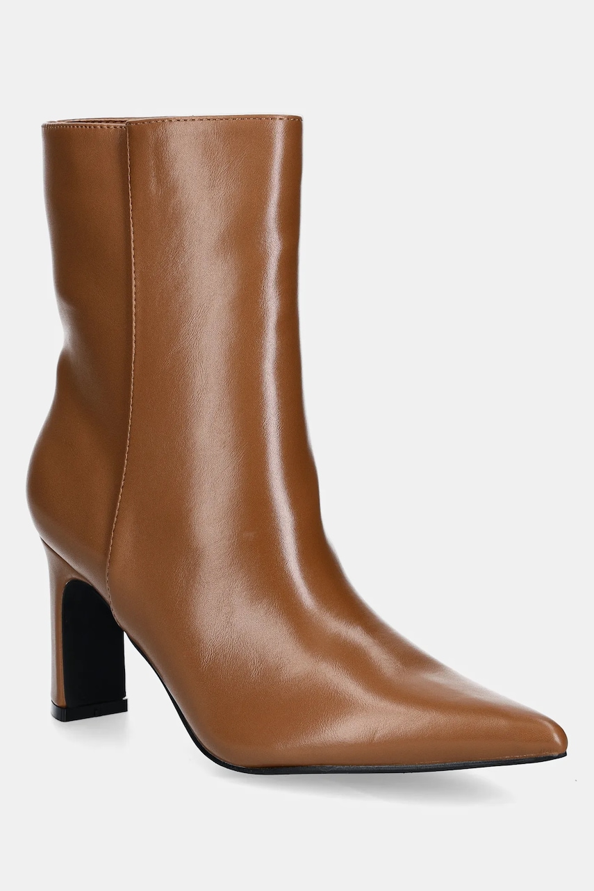 Answear Lab botine femei, culoarea maro, cu toc drept