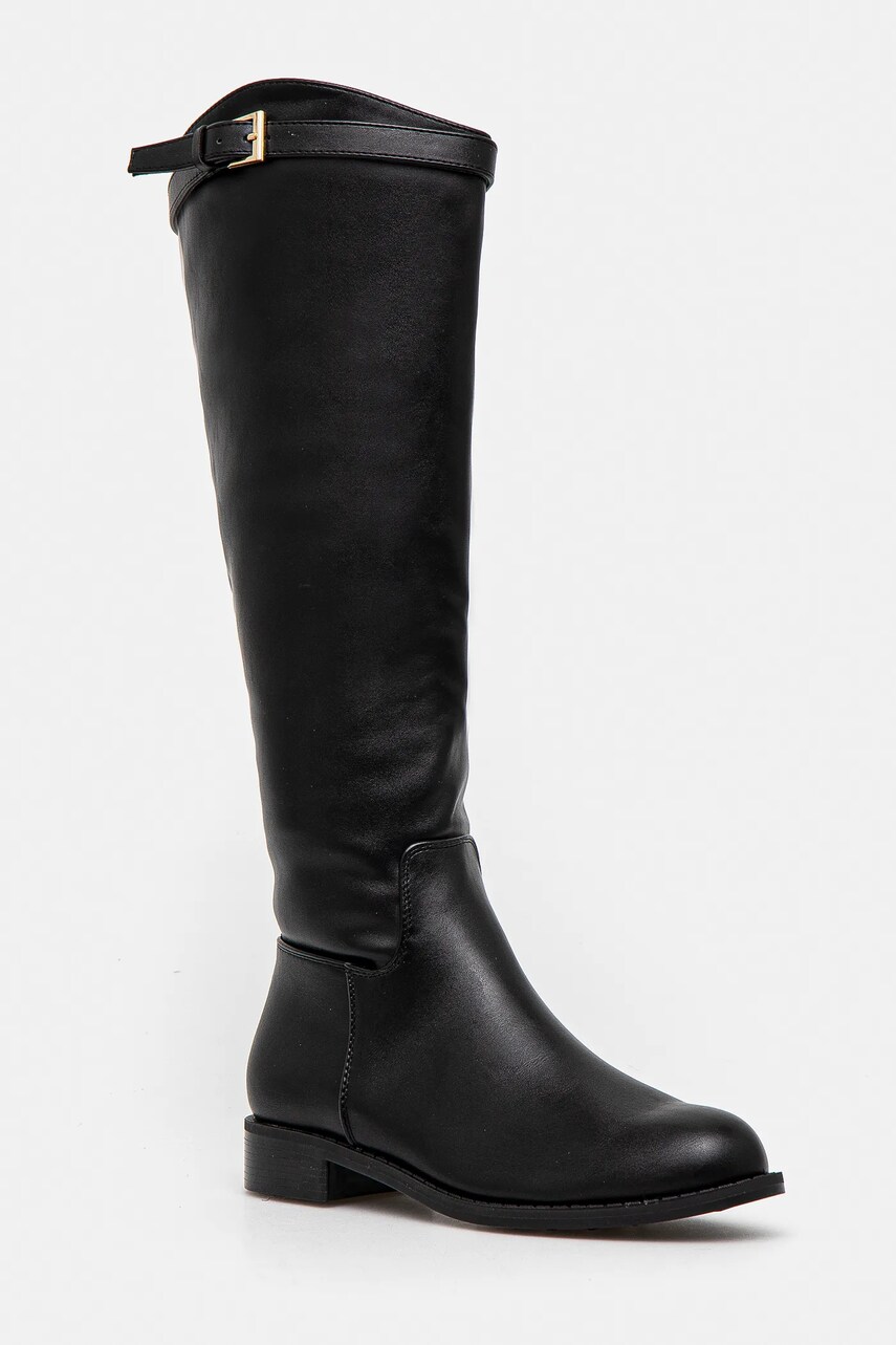 Answear Lab cizme femei, culoarea negru, cu toc plat