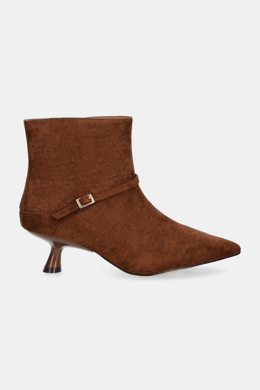Answear Lab botine femei, culoarea maro, cu toc cui