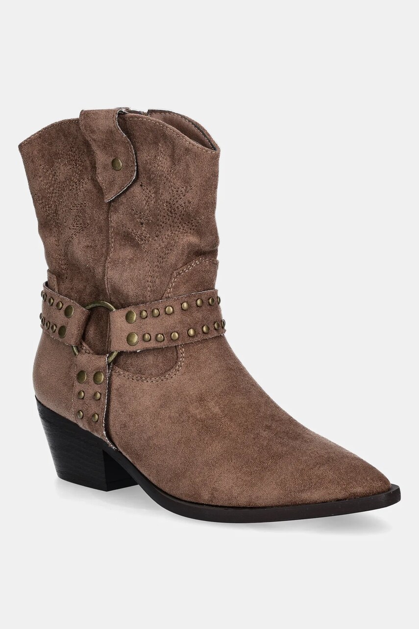 Answear Lab botine femei, culoarea bej, cu toc drept