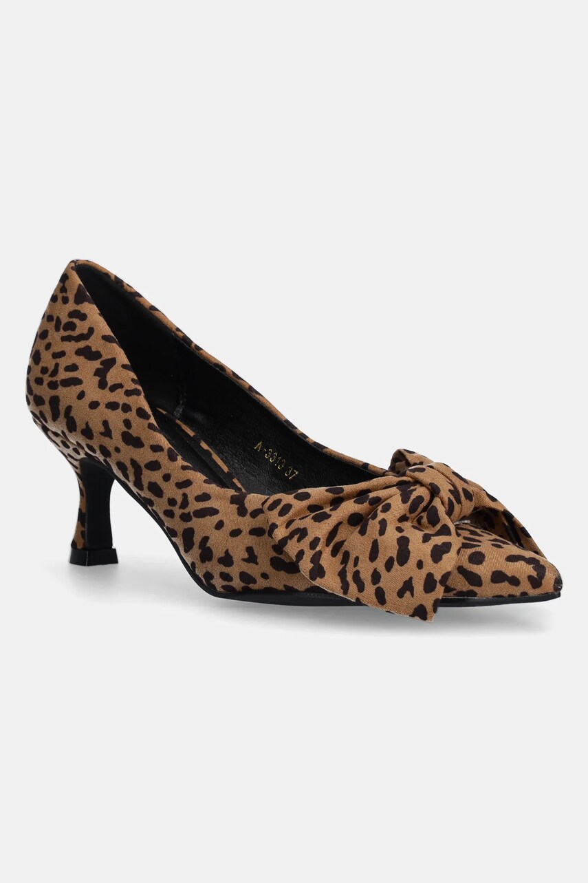 Answear Lab pantofi cu toc culoarea bej
