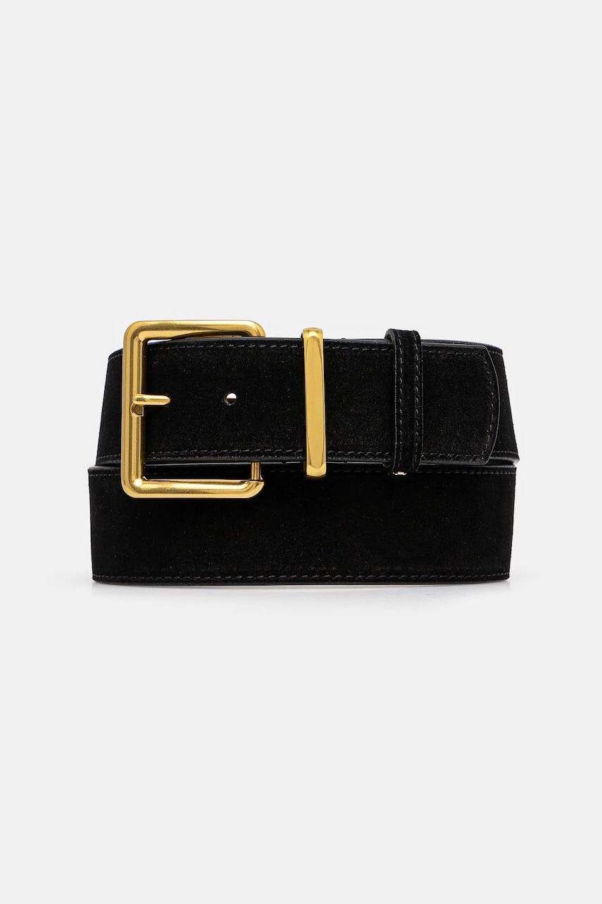 Answear Lab curea din piele intoarsa culoarea negru
