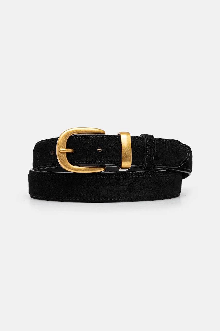Answear Lab curea din piele intoarsa culoarea negru