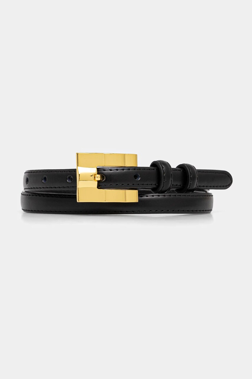 Answear Lab curea de piele femei, culoarea negru