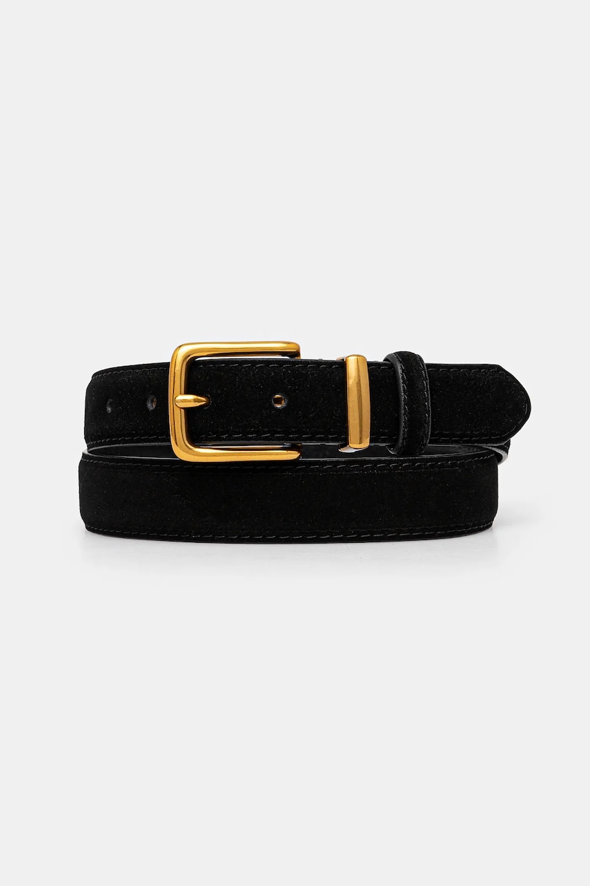 Answear Lab curea din piele intoarsa culoarea negru