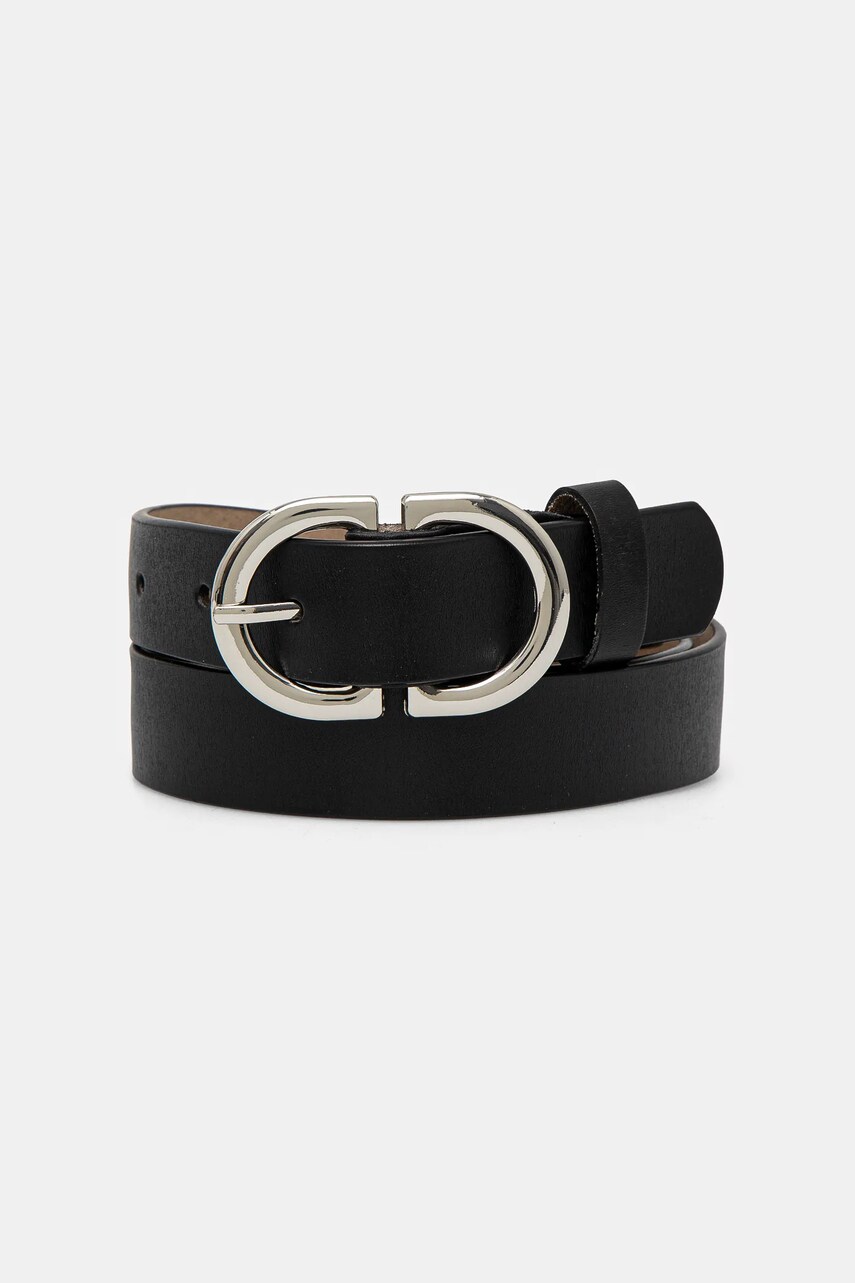 Answear Lab curea de piele femei, culoarea negru