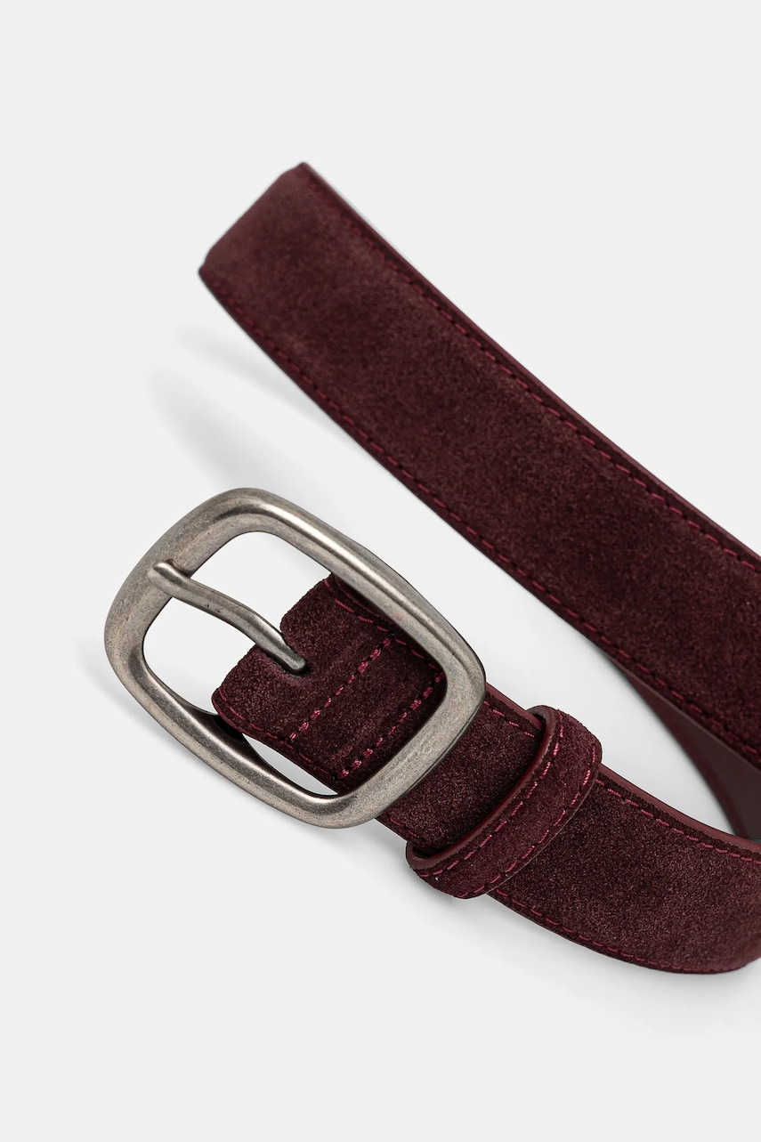 Замшевый ремень Answear Lab цвет бордовый Замшевый ремень Answear Lab цвет бордовый