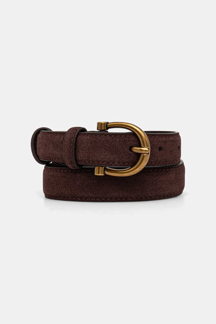 Answear Lab curea din piele intoarsa culoarea maro