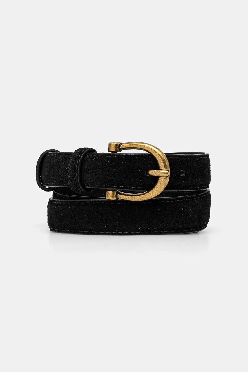 Answear Lab curea din piele intoarsa culoarea negru