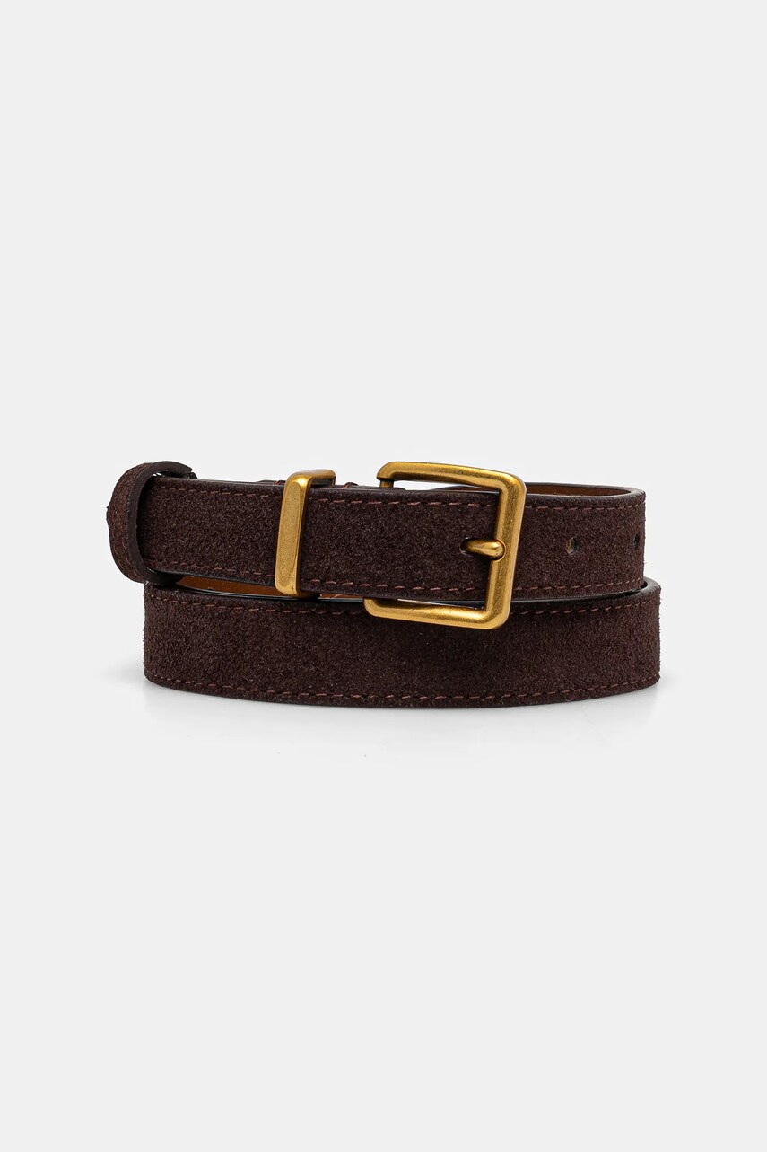 Answear Lab curea de piele femei, culoarea maro