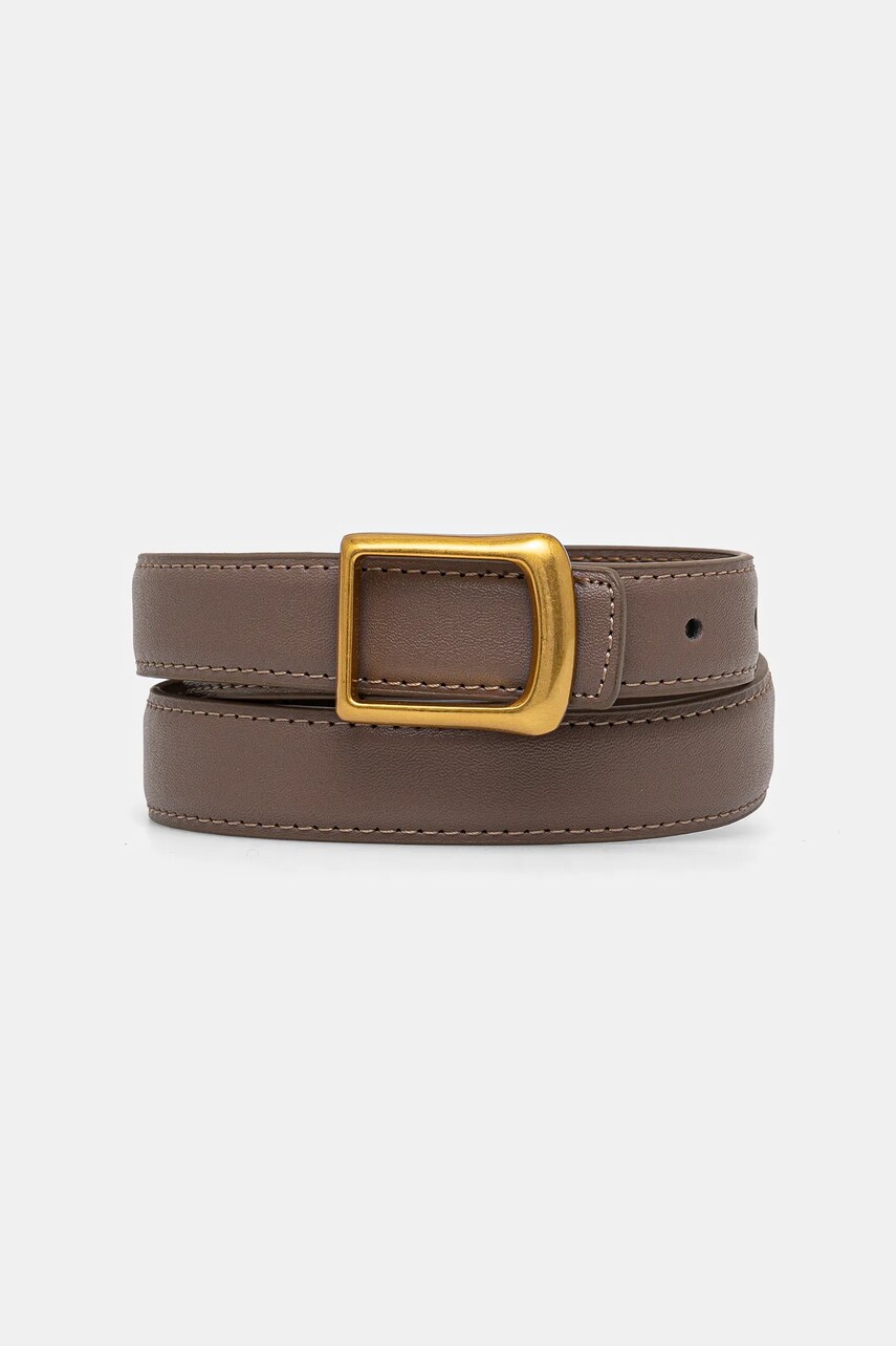 Answear Lab curea de piele femei, culoarea bej