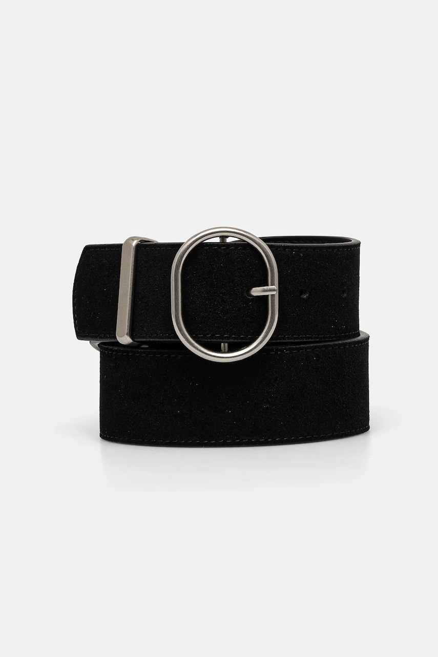 Answear Lab curea din piele intoarsa culoarea negru