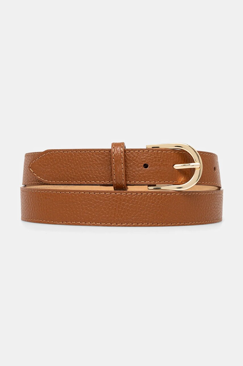 Answear Lab curea de piele femei, culoarea maro
