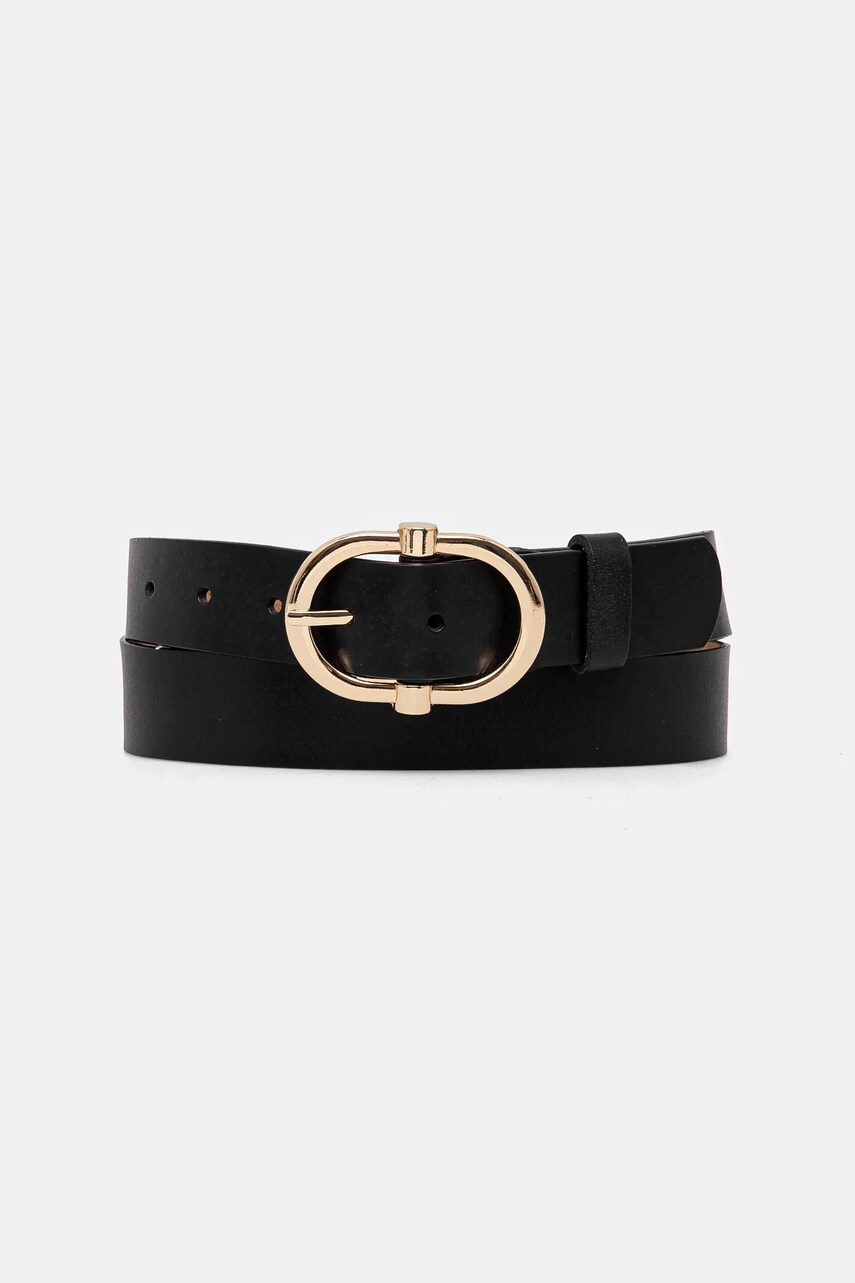 Answear Lab curea de piele femei, culoarea negru