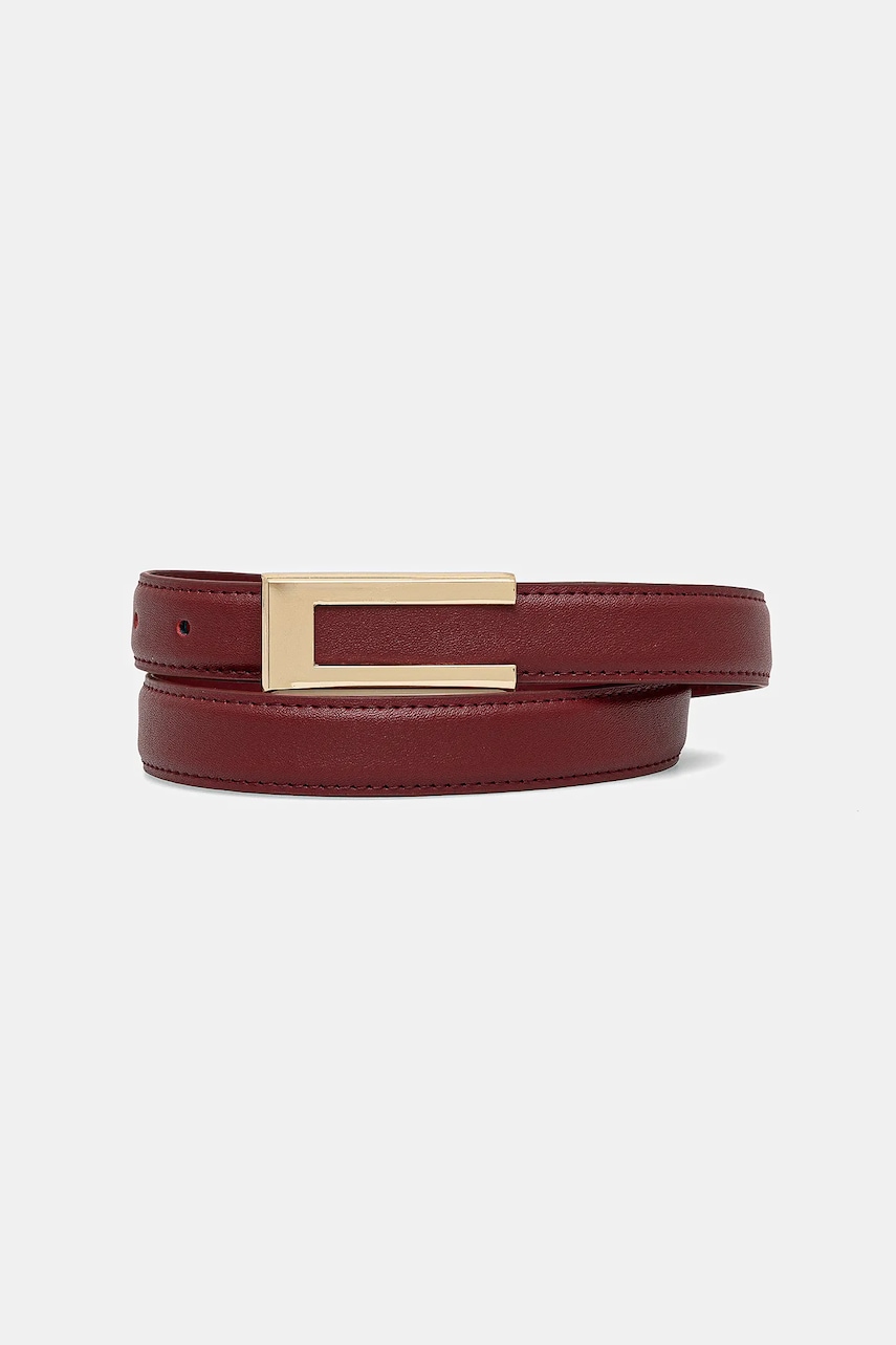 Answear Lab curea de piele femei, culoarea rosu