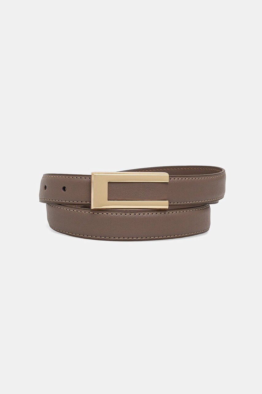 Answear Lab curea de piele femei, culoarea bej
