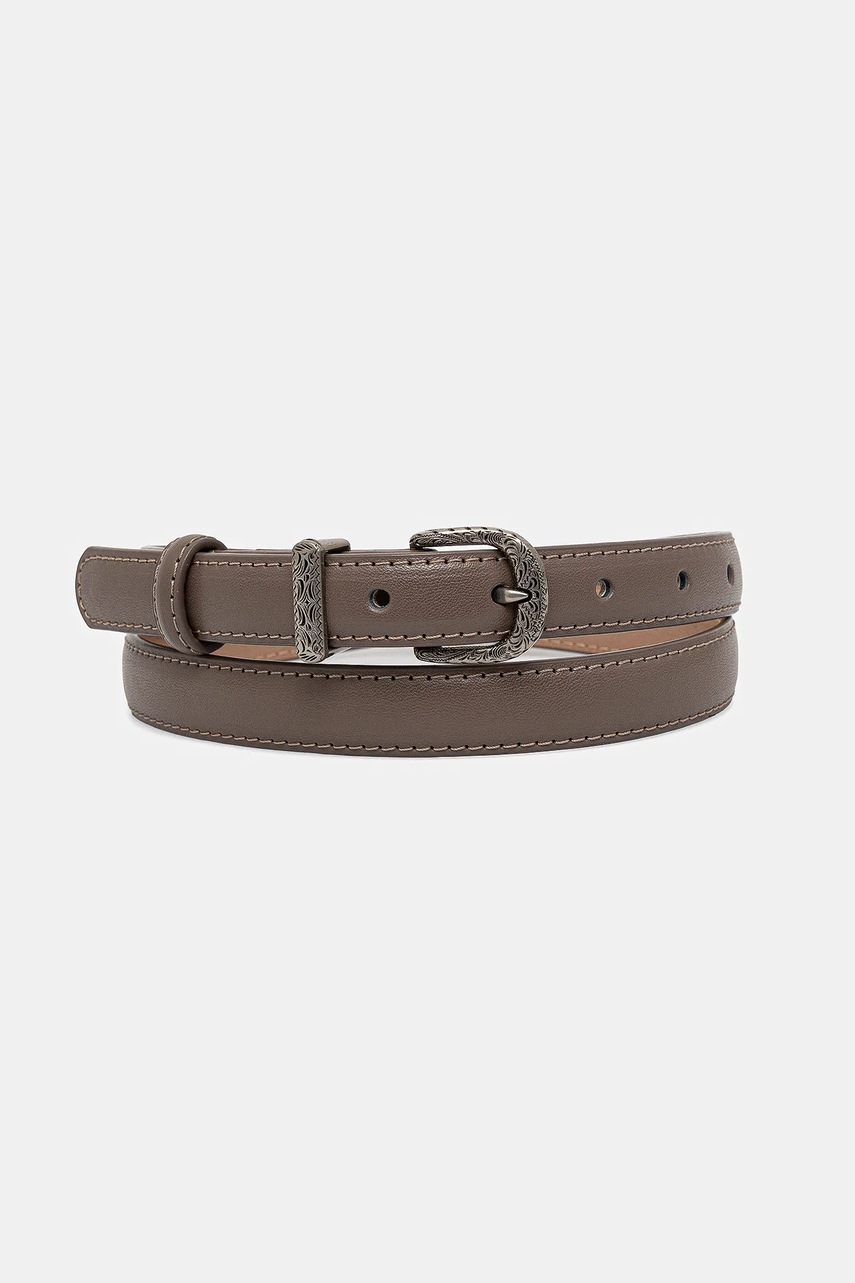 Answear Lab curea de piele femei, culoarea bej