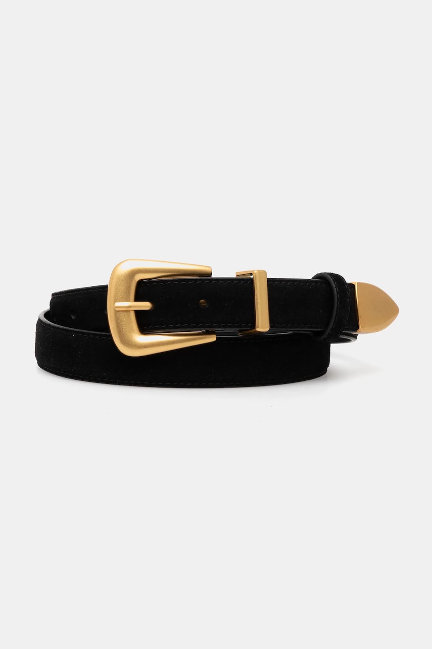 Answear Lab curea din piele intoarsa culoarea negru