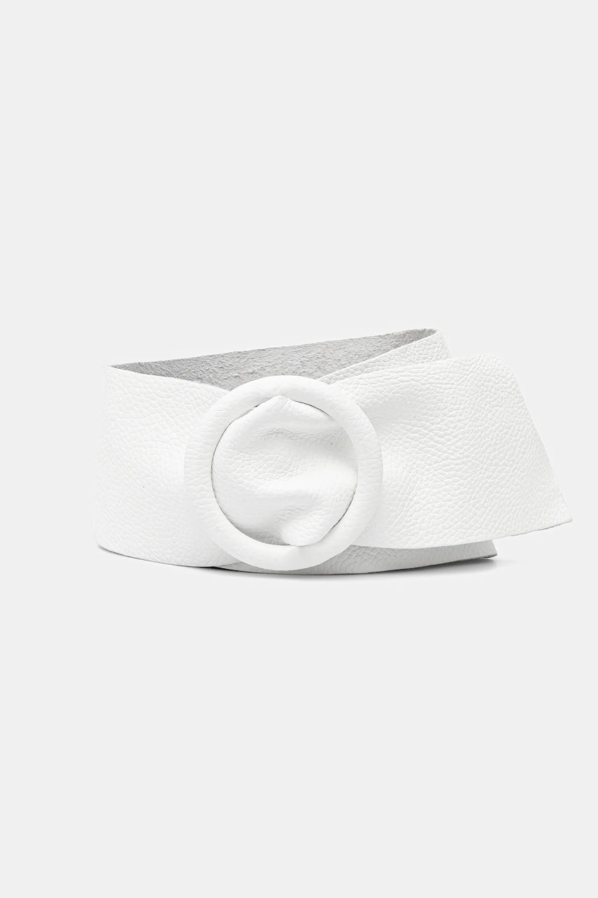 Answear Lab curea de piele culoarea alb