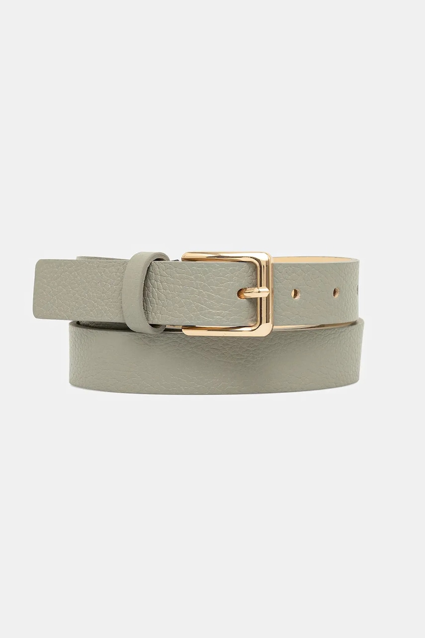 Answear Lab curea de piele culoarea gri