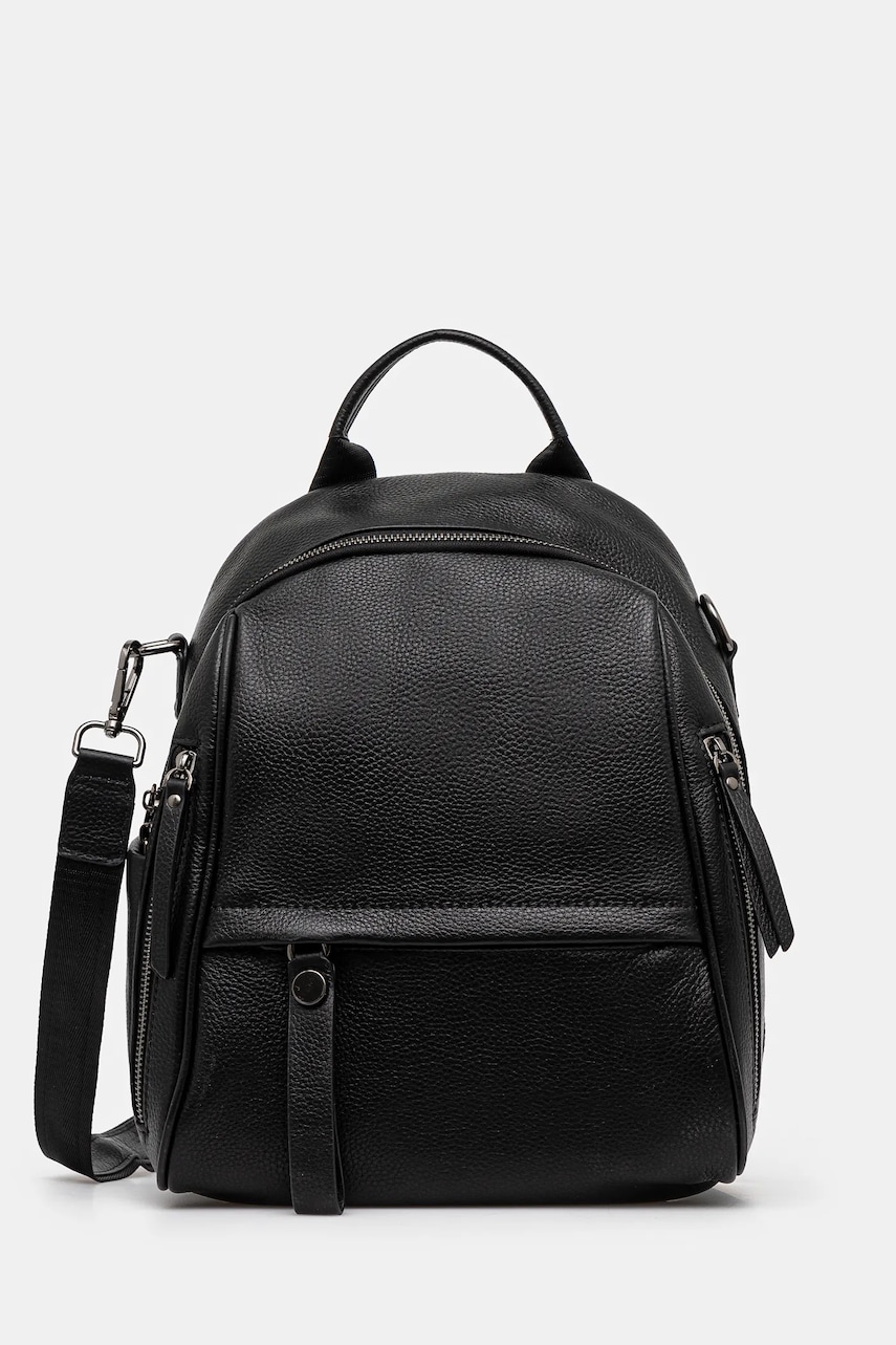 Answear Lab ghiozdan de piele femei, culoarea negru, mic, neted