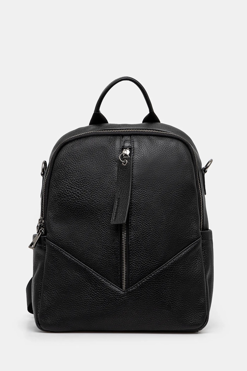 Answear Lab ghiozdan de piele femei, culoarea negru, mic, neted