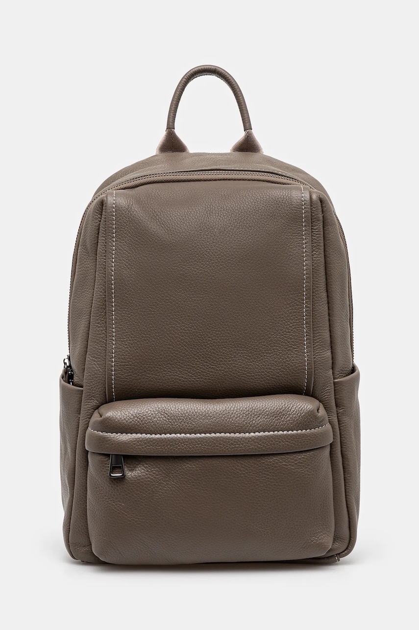 Answear Lab ghiozdan de piele femei, culoarea bej, mic, neted