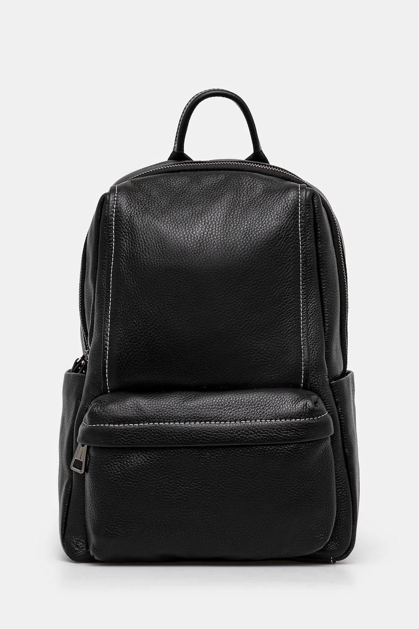 Answear Lab ghiozdan de piele femei, culoarea negru, mic, neted