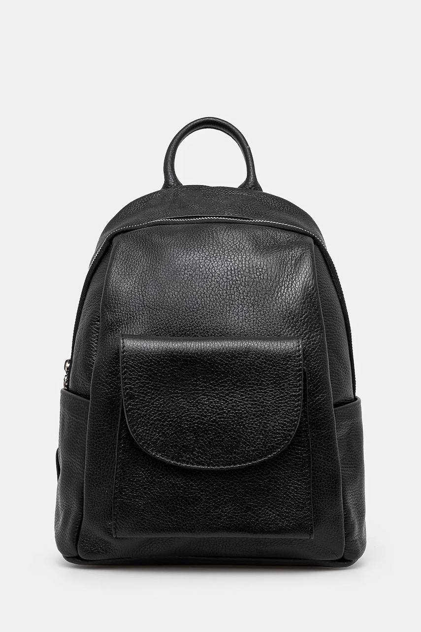 Answear Lab ghiozdan de piele femei, culoarea negru, mic, neted Answear Lab ghiozdan de piele femei, culoarea negru, mic, neted