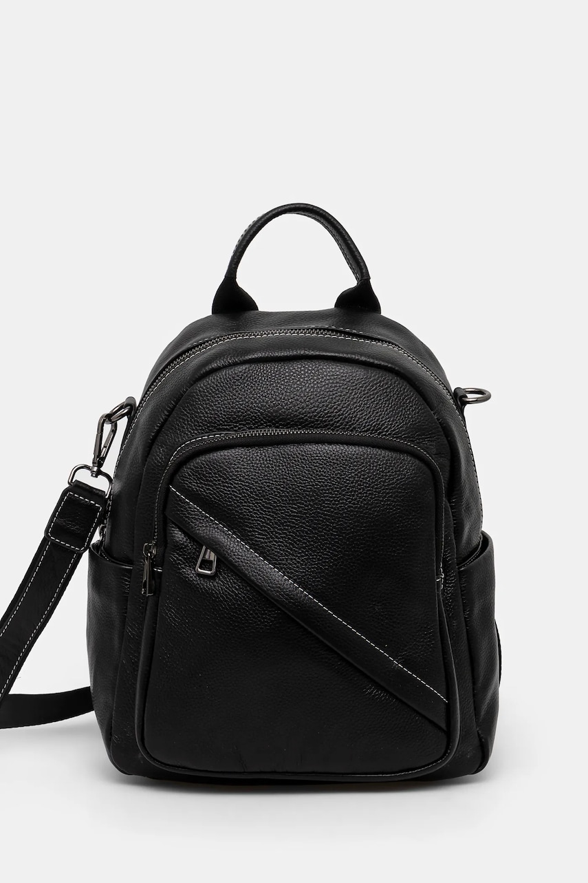 Answear Lab ghiozdan de piele femei, culoarea negru, mic, neted Answear Lab ghiozdan de piele femei, culoarea negru, mic, neted