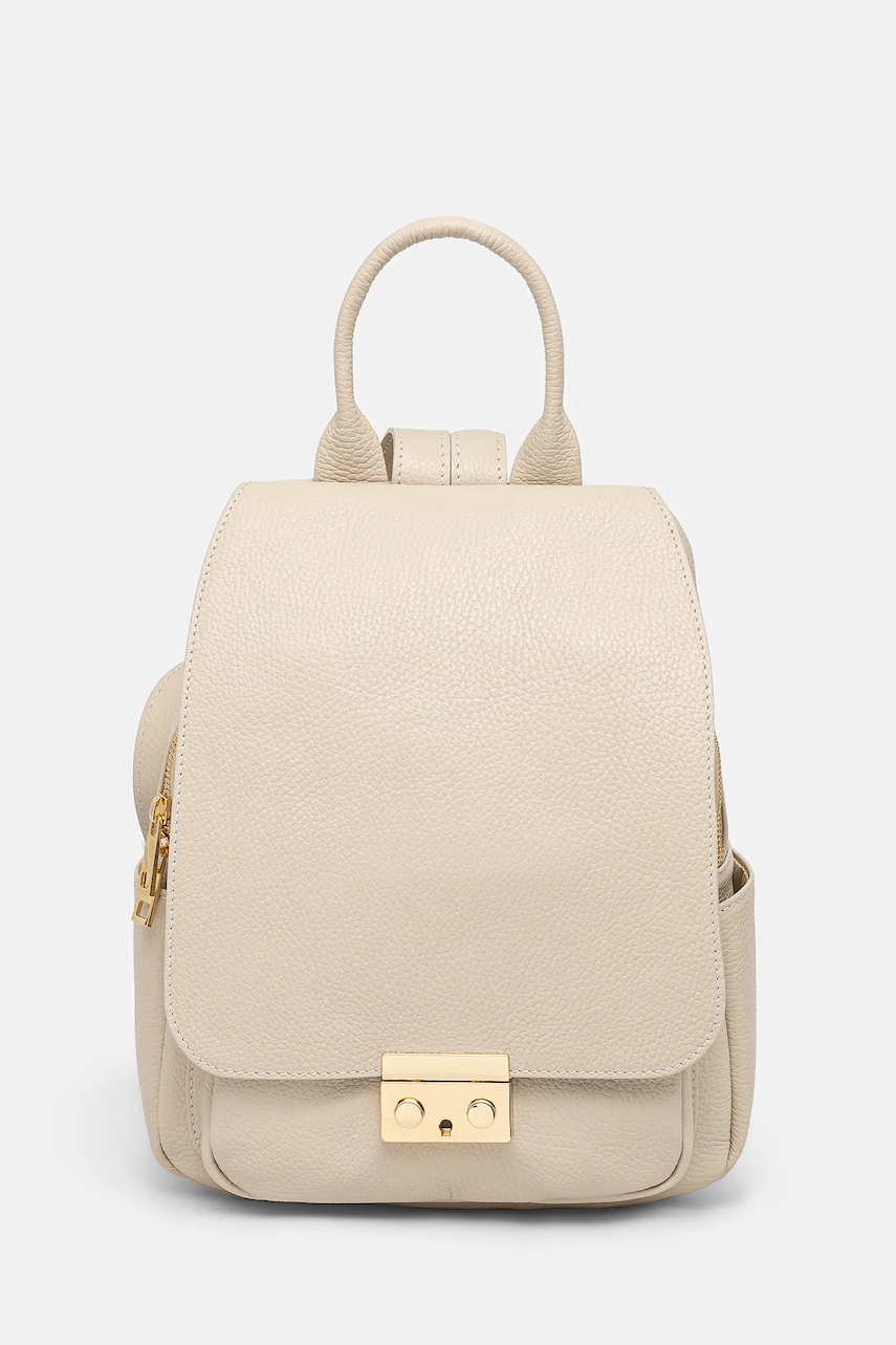 Answear.LAB ghiozdan de piele culoarea bej, mic, neted