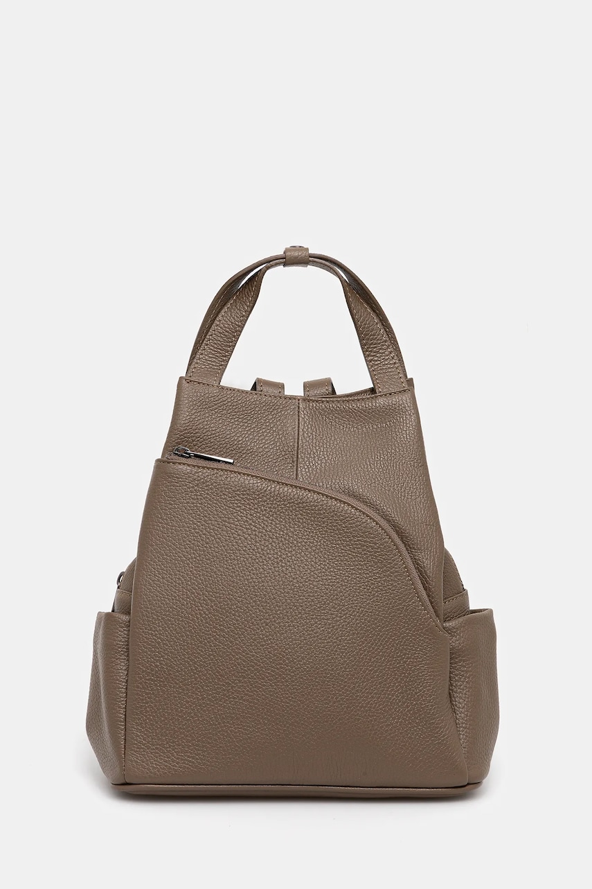 Answear Lab ghiozdan de piele femei, culoarea bej, mic, neted Answear Lab ghiozdan de piele femei, culoarea bej, mic, neted