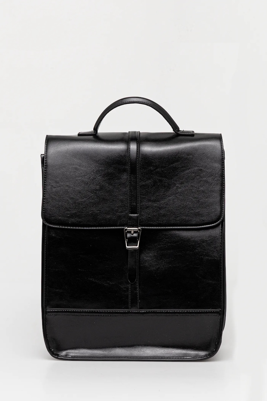 Answear Lab ghiozdan de piele culoarea negru, mare, neted