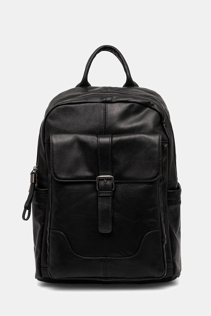 Answear Lab ghiozdan de piele culoarea negru, mare, neted