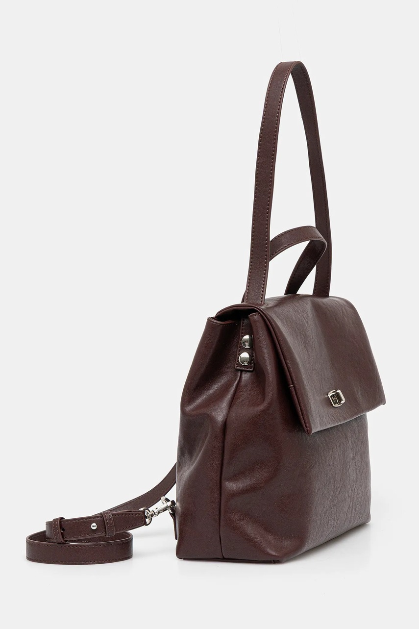 Кожаный рюкзак Answear.LAB цвет коричневый маленький однотонная