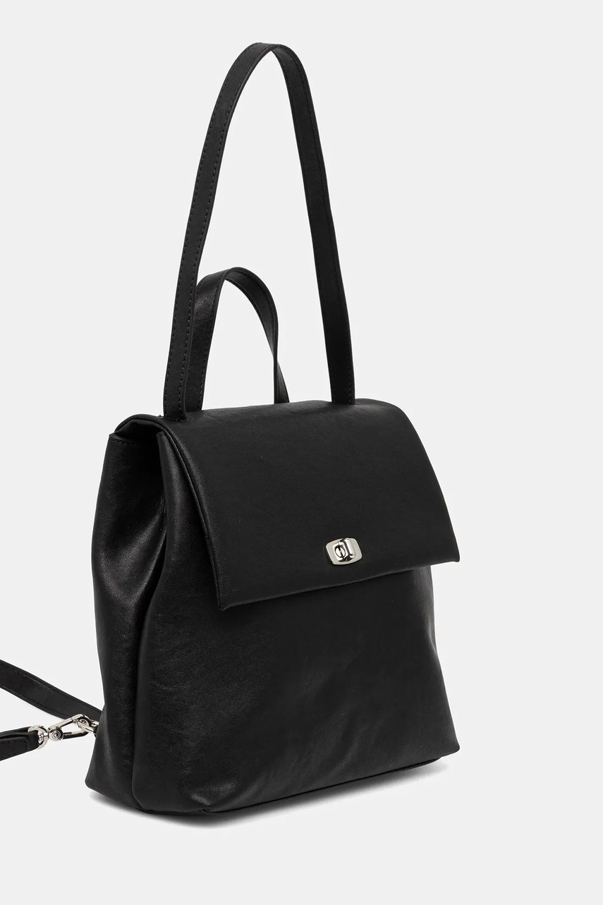Кожаный рюкзак Answear.LAB цвет чёрный маленький однотонная