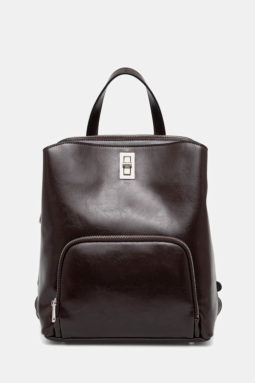 Answear Lab ghiozdan de piele culoarea bordo, mic, neted