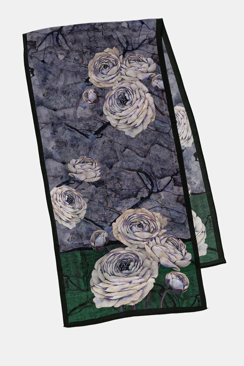 Шелковый платок на шею Answear.LAB цвет фиолетовый узор