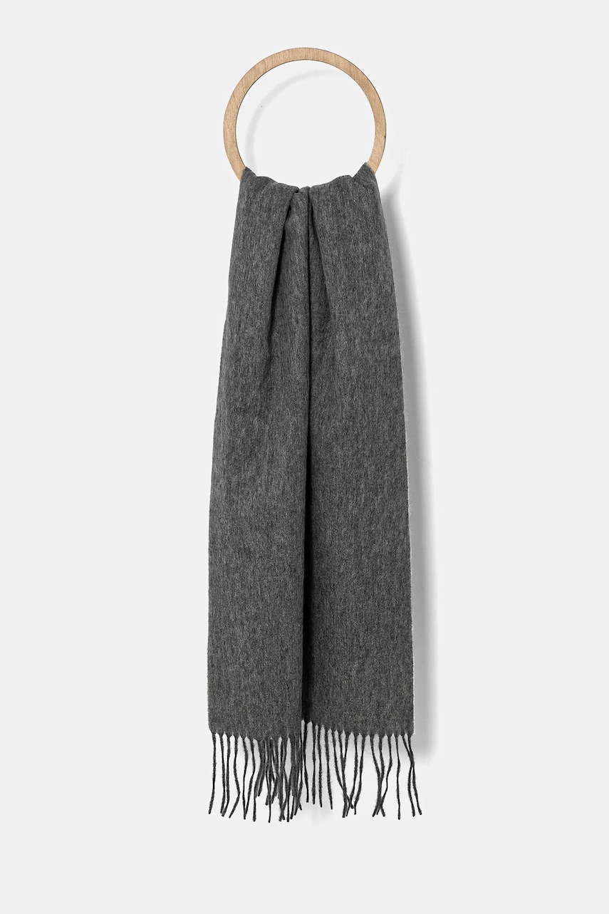 Answear Lab esarfa de lana culoarea gri, neted