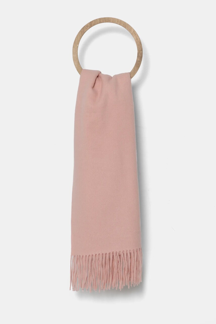 Answear Lab esarfa de casmir culoarea roz, neted