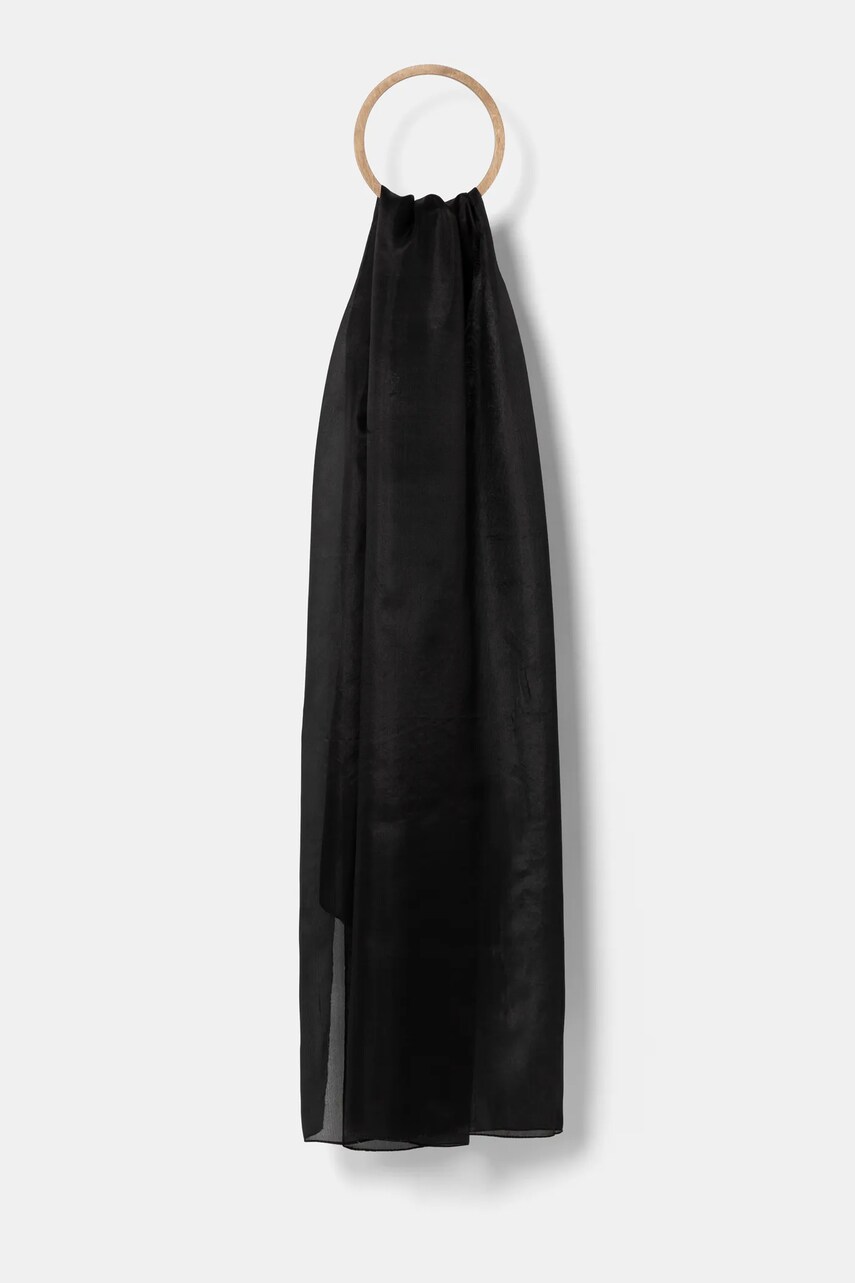 Answear Lab sal de matase culoarea negru, neted