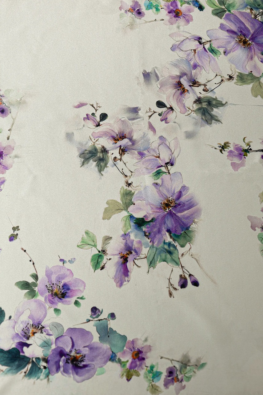 Шелковый платок на шею Answear.LAB цвет фиолетовый узор