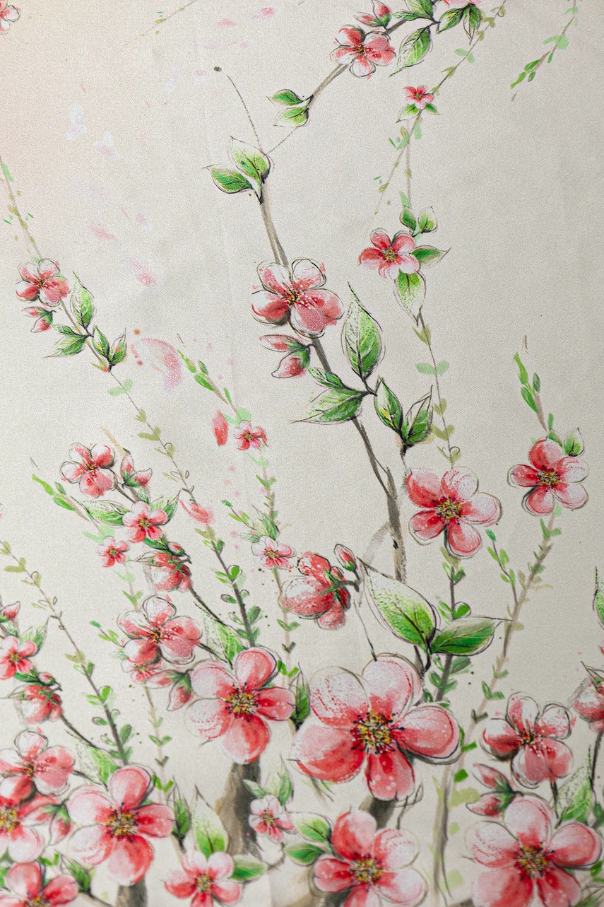 Шелковый платок на шею Answear.LAB цвет зелёный узор