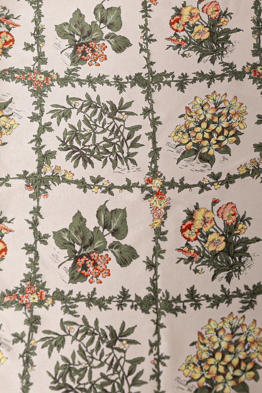 Шелковый платок Answear.LAB цвет зелёный узор