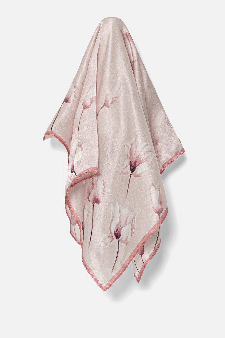 Answear Lab esarfa de matase culoarea roz, modelator