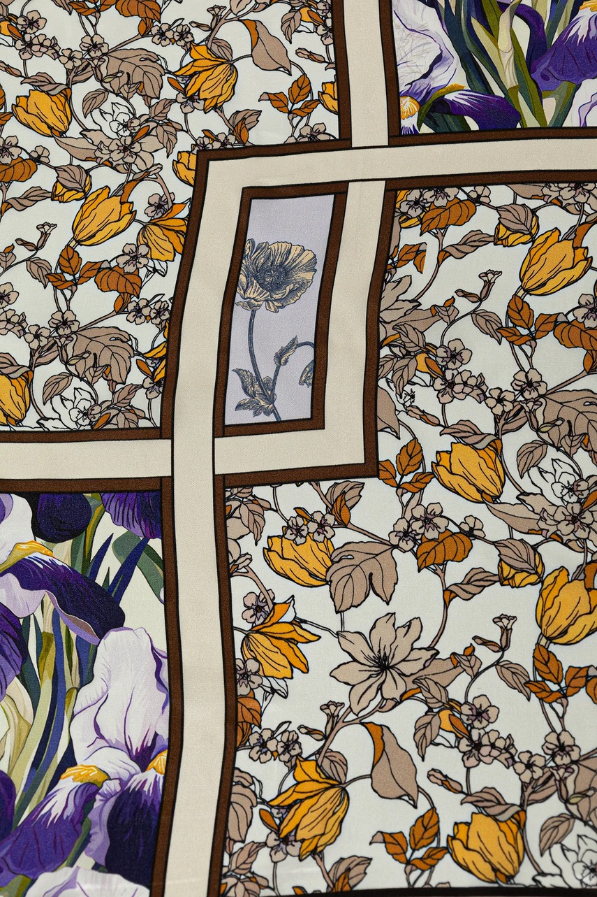 Шелковый платок на шею Answear.LAB цвет фиолетовый узор