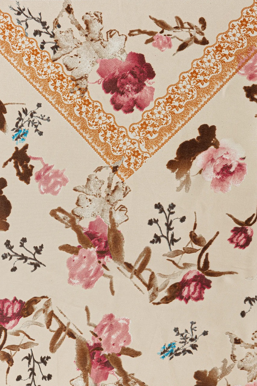 Шарф с примесью шёлка Answear.LAB цвет бежевый узор