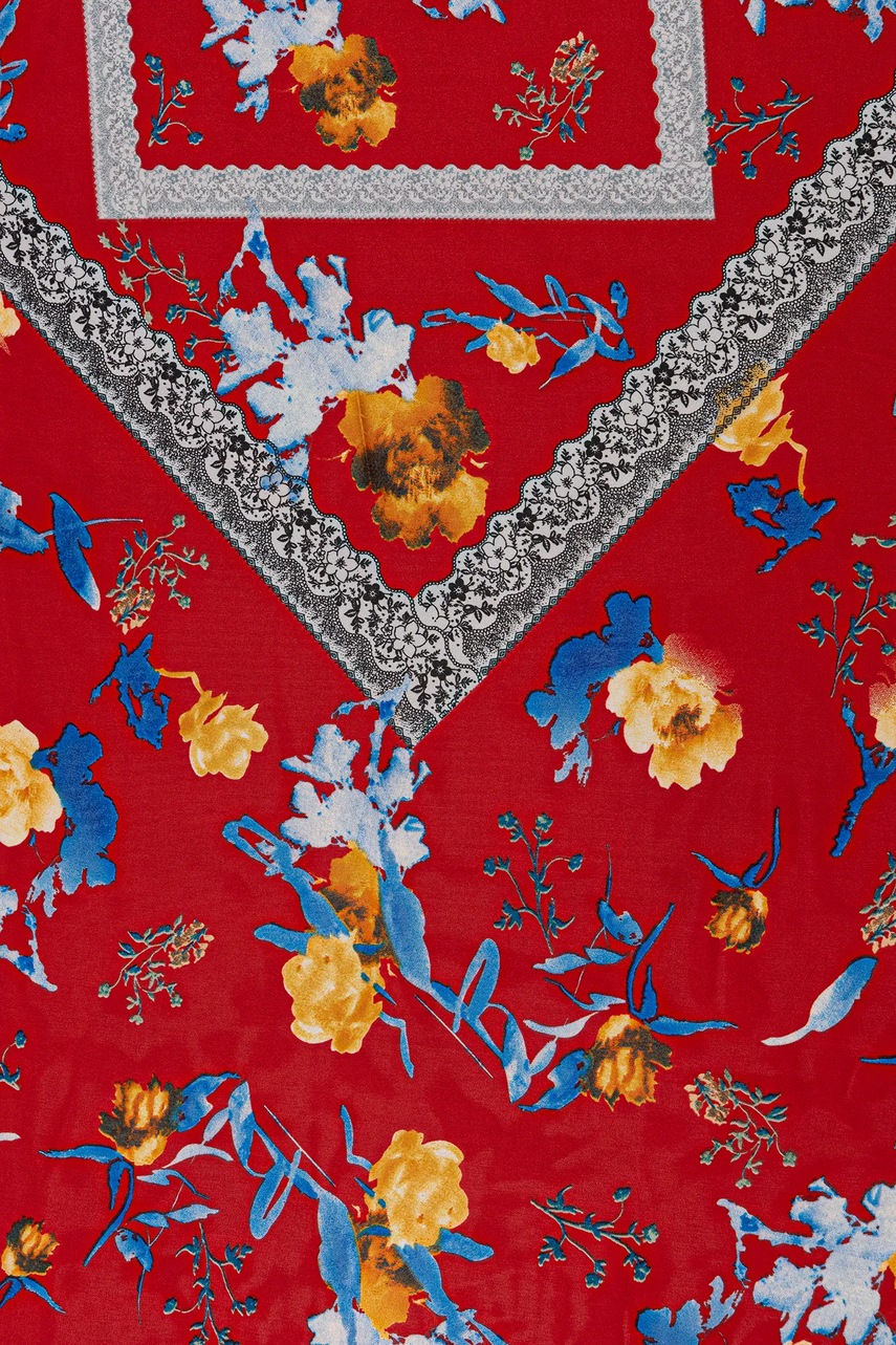 Шарф с примесью шёлка Answear.LAB цвет красный узор