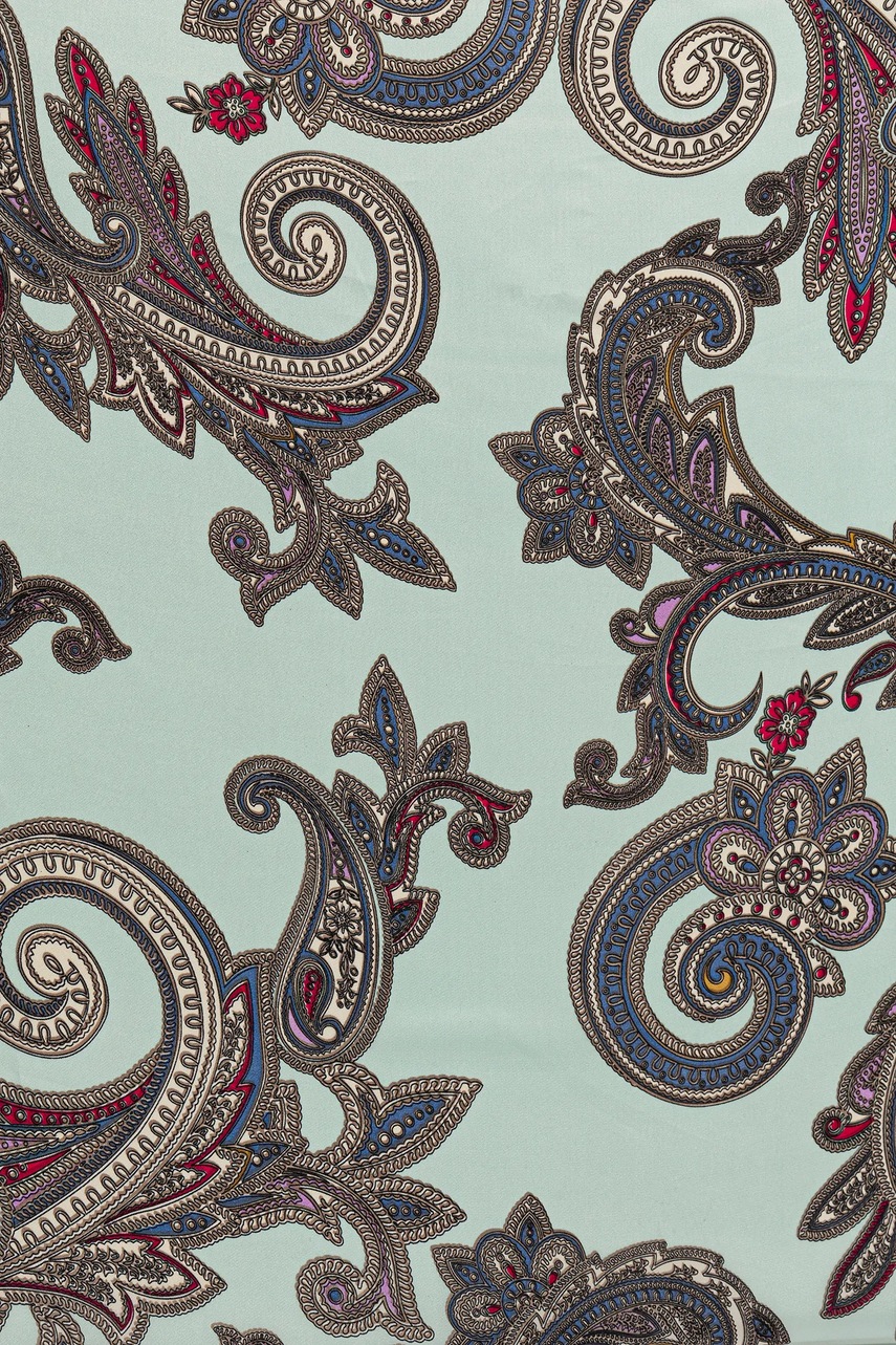 Платок из шёлка Answear.LAB цвет зелёный узор