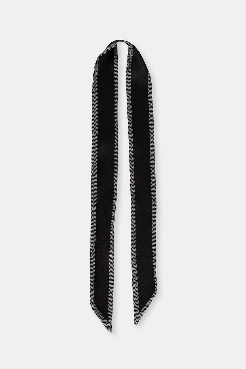 Answear Lab o esarfa cu matase culoarea negru, modelator